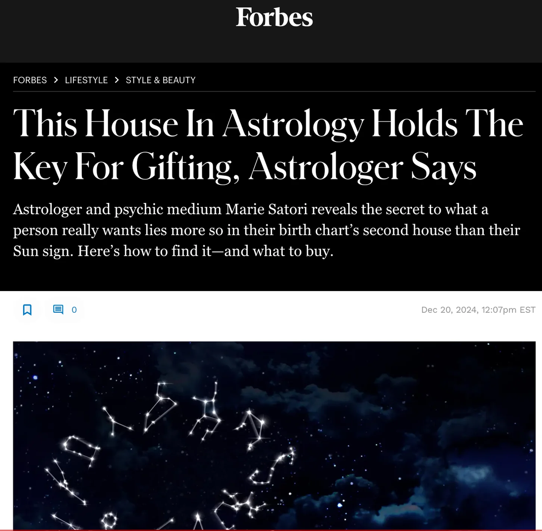 Featured in Forbes: This House In Astrology Holds The Key For Gifting, Astrologer Says